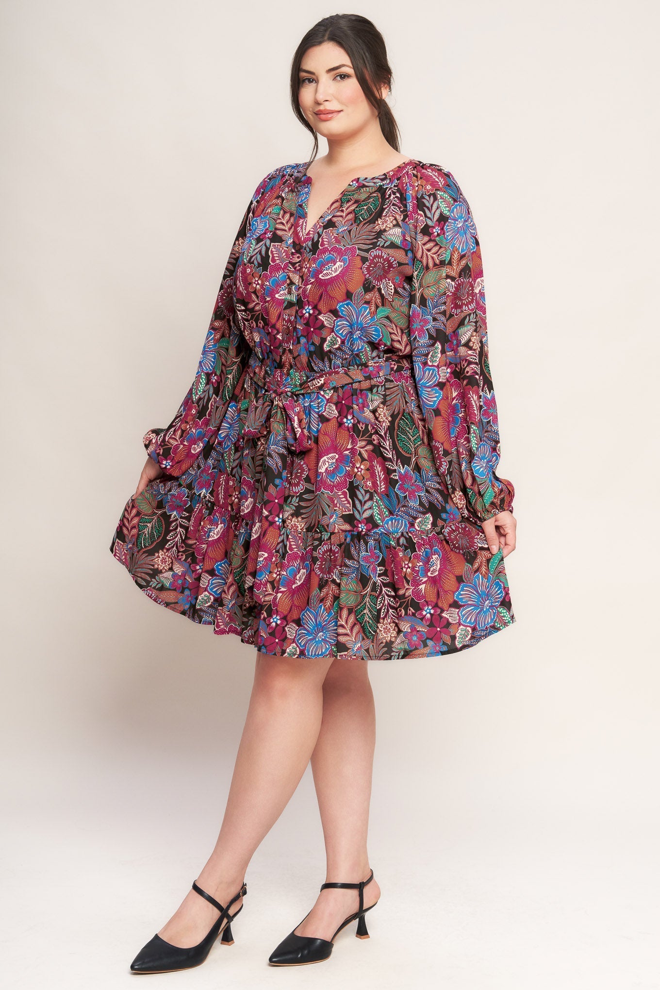 FLORAL BLISS WOVEN MINI DRESS Flying Tomato